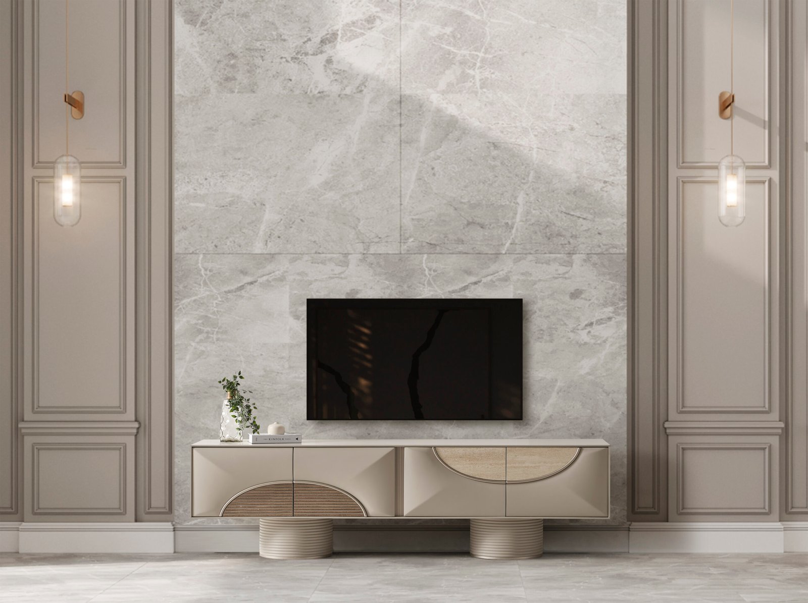 NEK-2916 r copy Elegance Wall Unit Bottom Block - الصورة 1