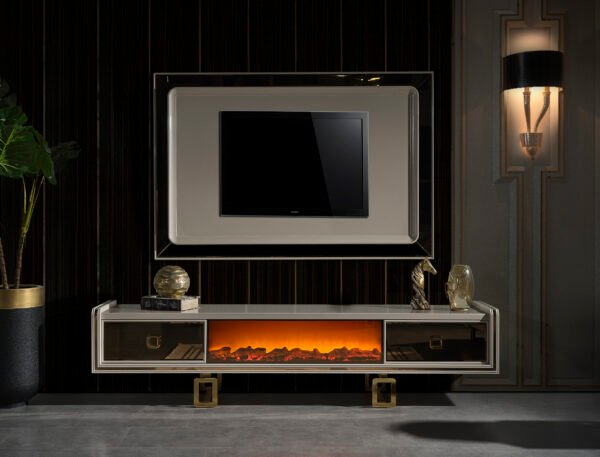 Class Wall Unit With Fireplace