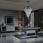 Class Dining Room Table & 6 Chairs (Silver)